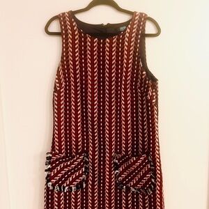 Eva Franco Red and White Patterned Mini Dress. Excellent condition. Size 8.